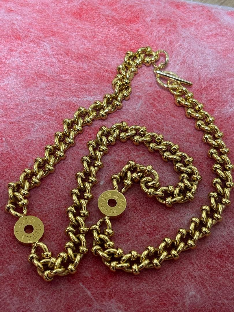 Tiffany刻印ゴールドカラーチェーン　50cm