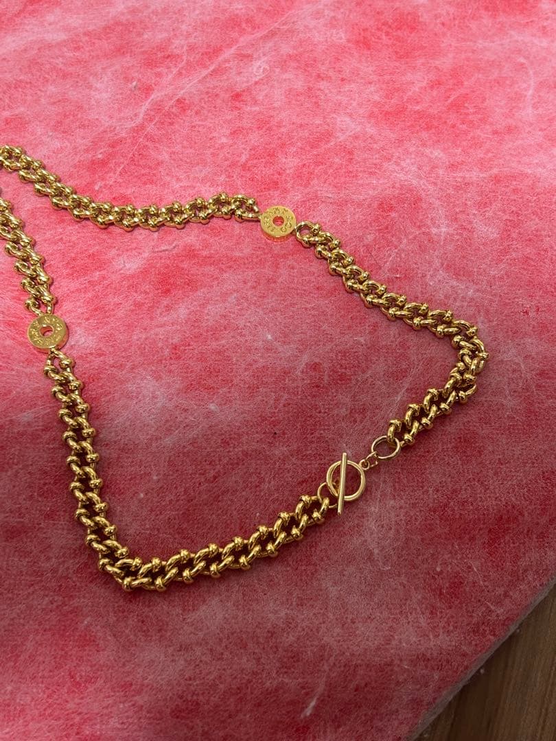 Tiffany刻印ゴールドカラーチェーン　50cm