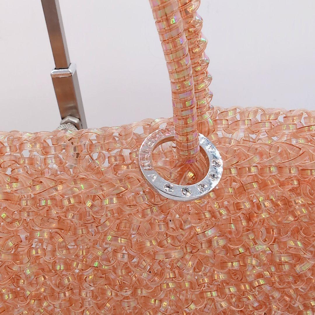 ANTEPRIMA アンテプリマ　ワイヤーバッグ　ビーズハンドバッグ オレンジ