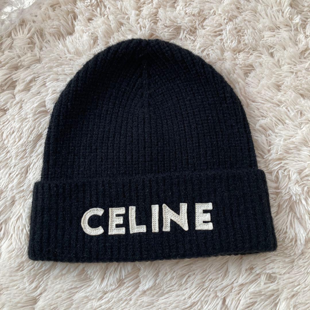 CELINE ニット帽　ブラック