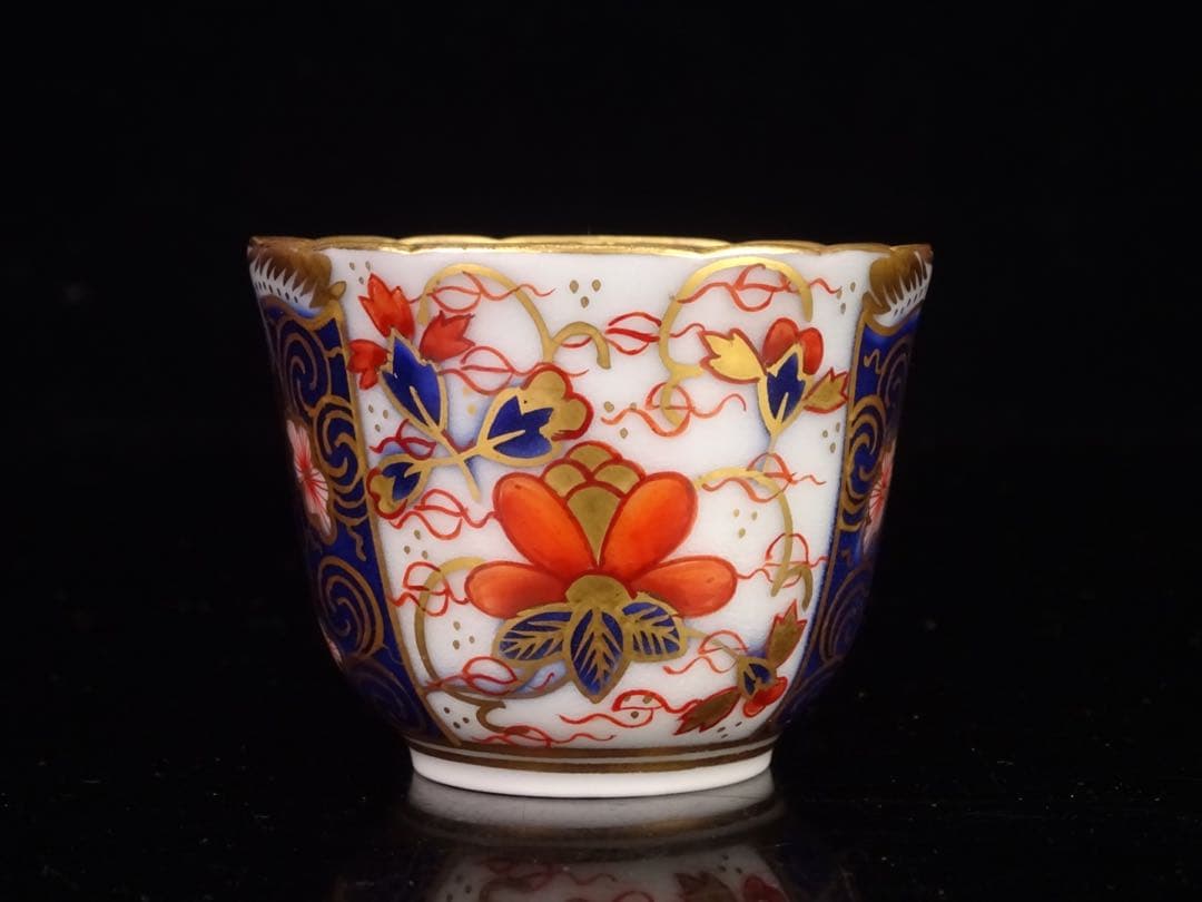 十二代　今泉　今右衛門　染錦　金彩　花文　珈琲碗　デミタス　カップ　ソーサー