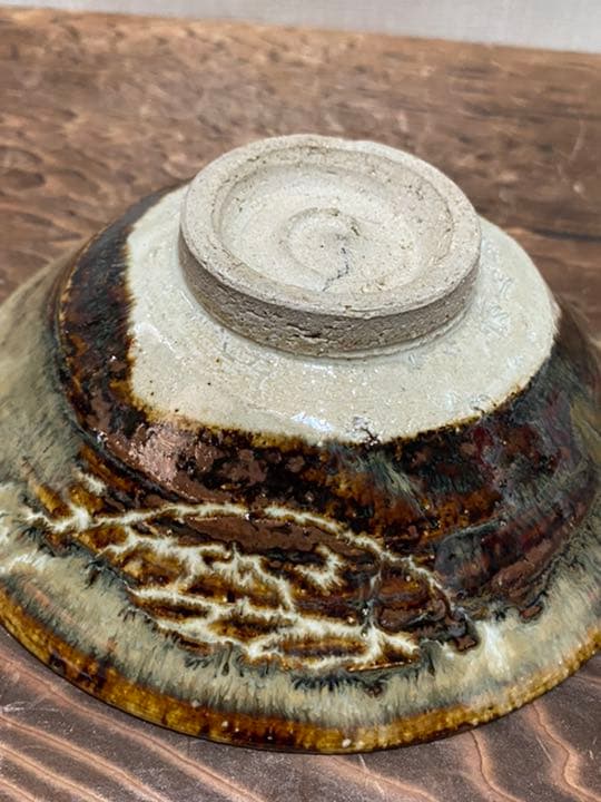 平茶碗　赤膚　尾西楽斉造　茶道具