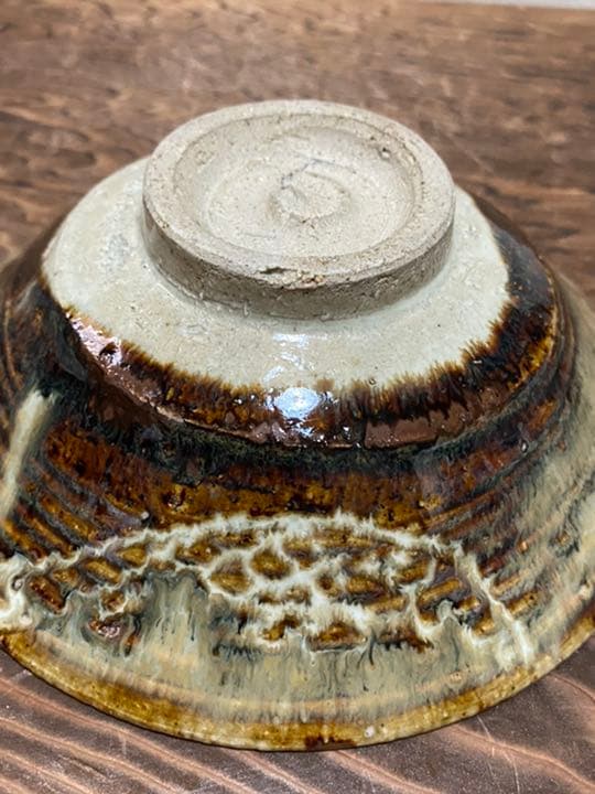 平茶碗　赤膚　尾西楽斉造　茶道具