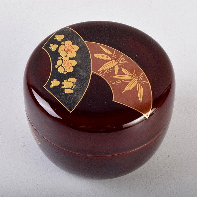 茶道具　雅康作　松竹梅蒔絵　平棗　共布共箱　V　8818