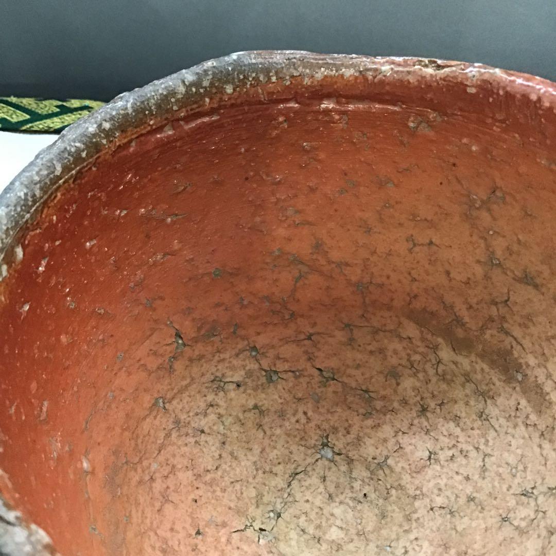 茶道具　火色茶盌　銘　大原路ト号　山田健吉作　妙玄斎書付　栞　共箱　S269CW