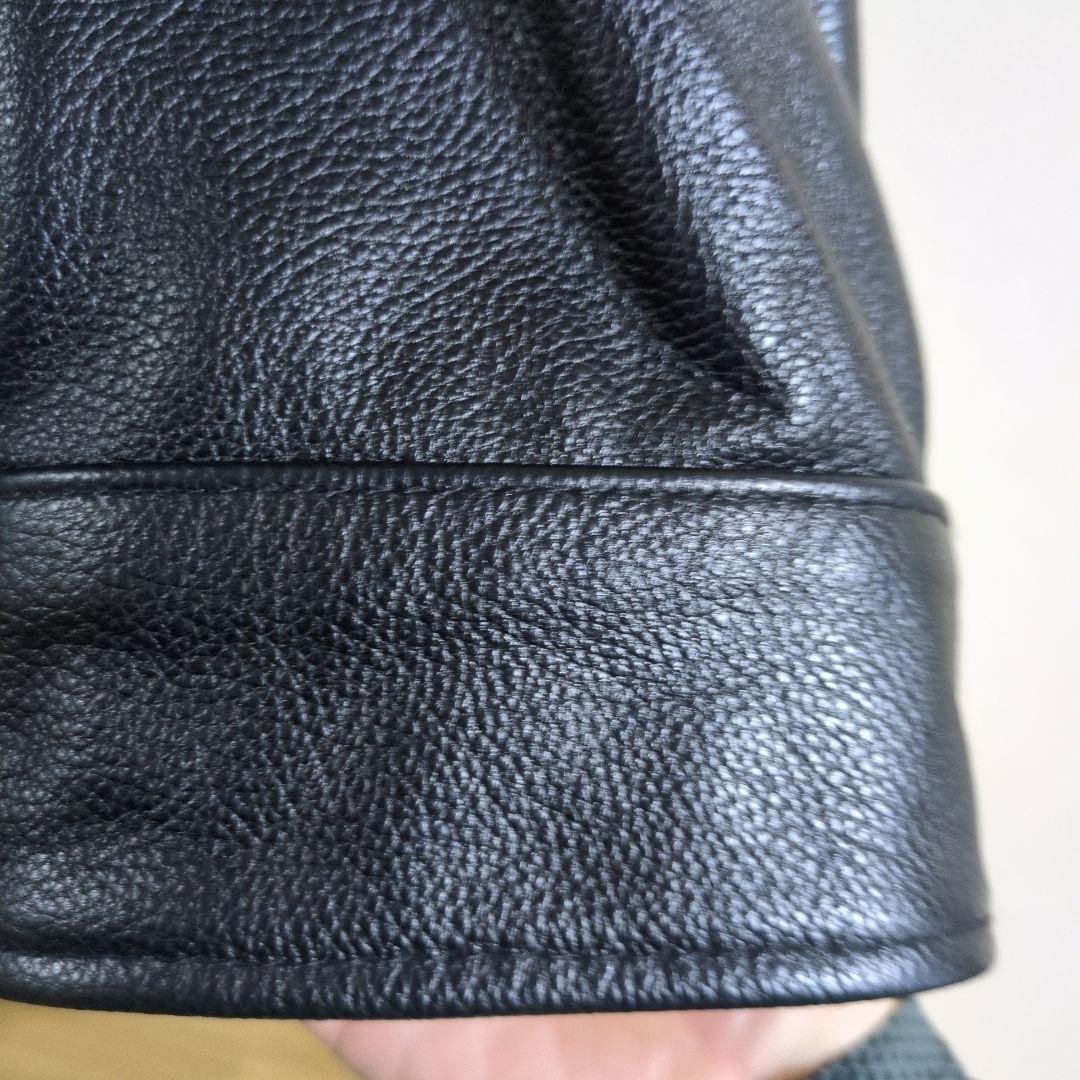 黒 シングルライダースジャケット 5XL 本革