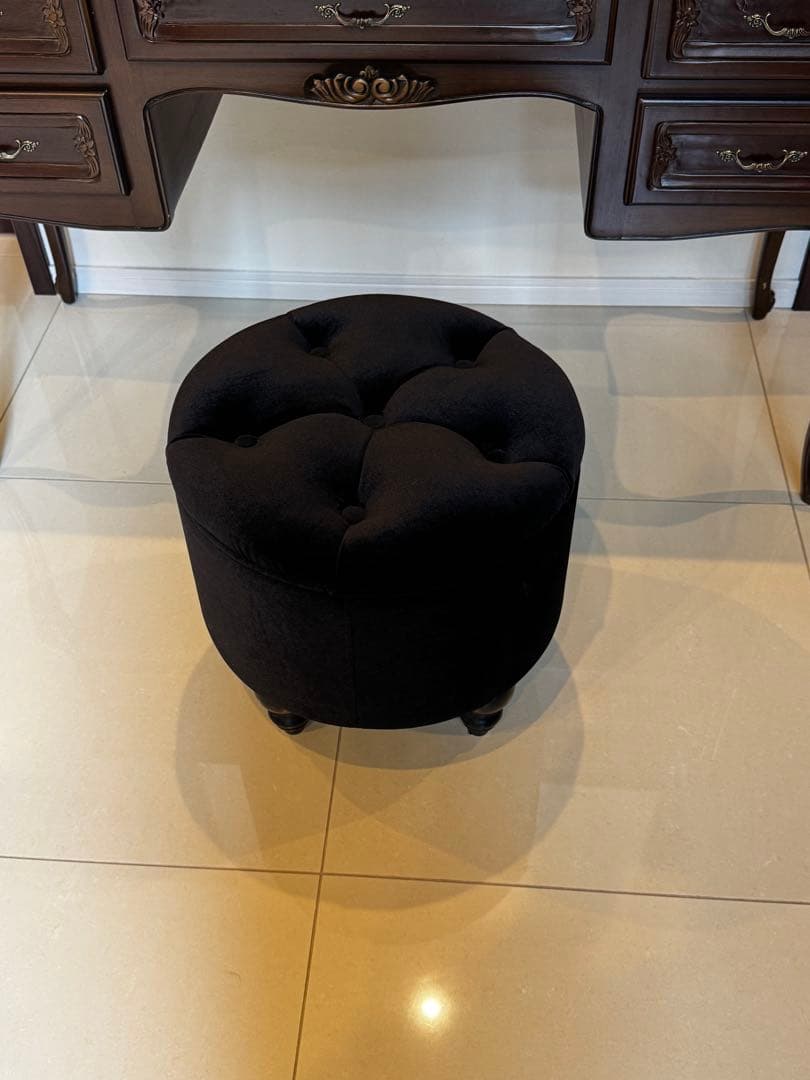 Salon de Chelsea様 アンティーク調 マカロン　スツール ブラック