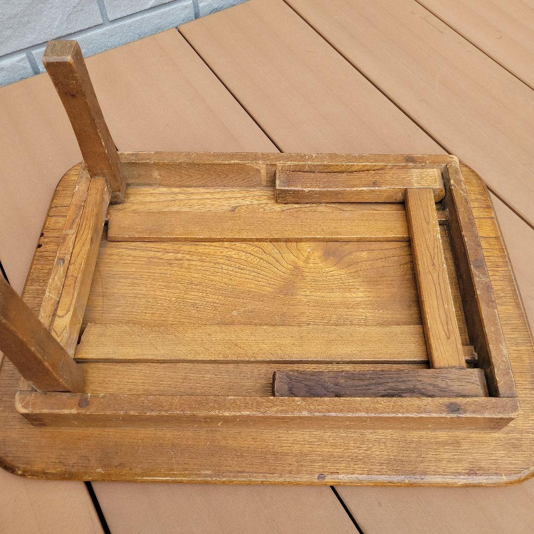 木製オーク座卓・ちゃぶ台 昭和レトロ　折り畳み　希少