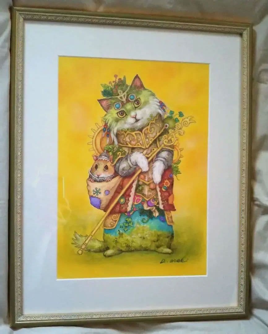 特別価格★【原画】『苔むした戦士メイガス』（ペルシャ猫　絵画　入賞作品　騎士）