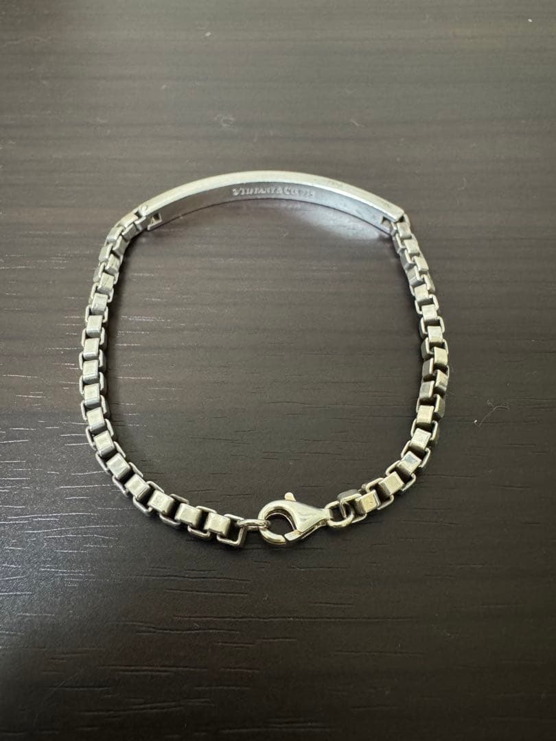 Tiffany ベネチアン　ID シルバーブレスレット　925 バー