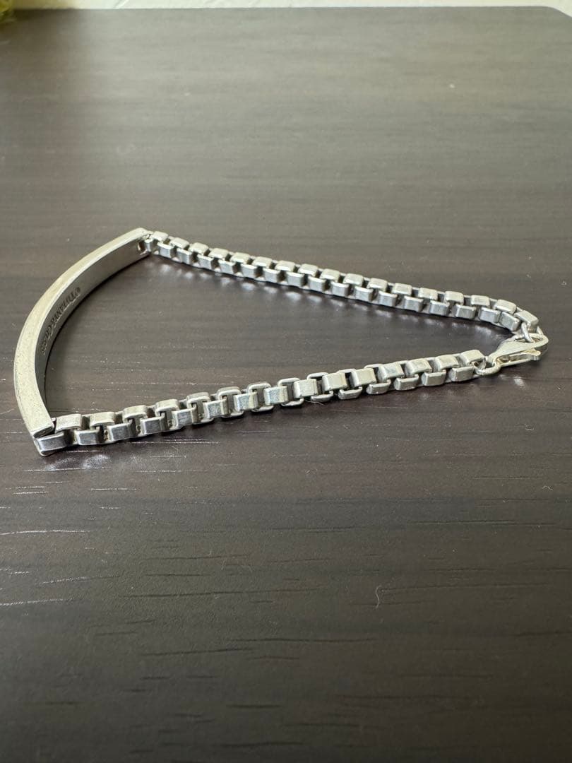 Tiffany ベネチアン　ID シルバーブレスレット　925 バー