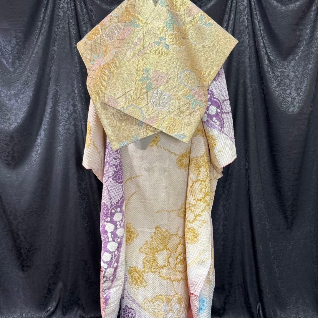 藤娘きぬたや　美品　総絞り　本絞り　名品　牡丹　逸品　フルセット　振袖　振り袖