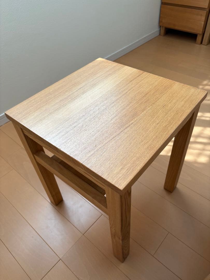 無印良品 木製サイドテーブルベンチ　タモ材　廃盤品