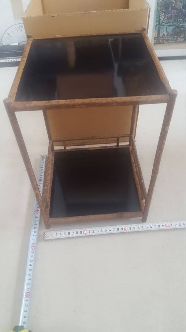 AKa7043　東京中央取扱　斑竹　煎茶棚　通せん棚　お茶棚