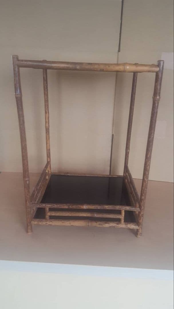 AKa7043　東京中央取扱　斑竹　煎茶棚　通せん棚　お茶棚