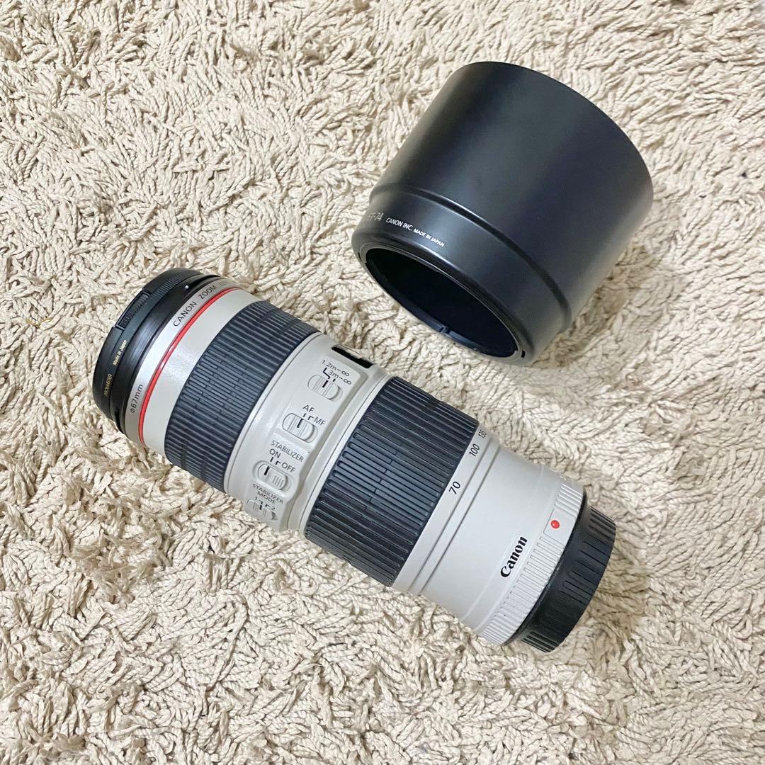 CanonキャノンEF70-200mm f4L IS USM 白レンズ 一眼レフ