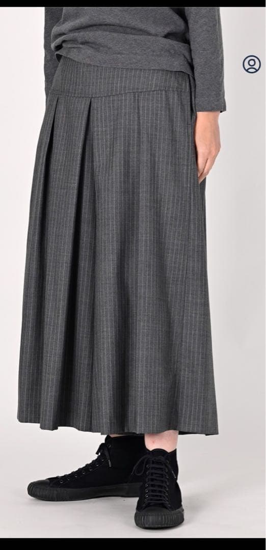【45R】梳毛ウールのロングキュロットスカート