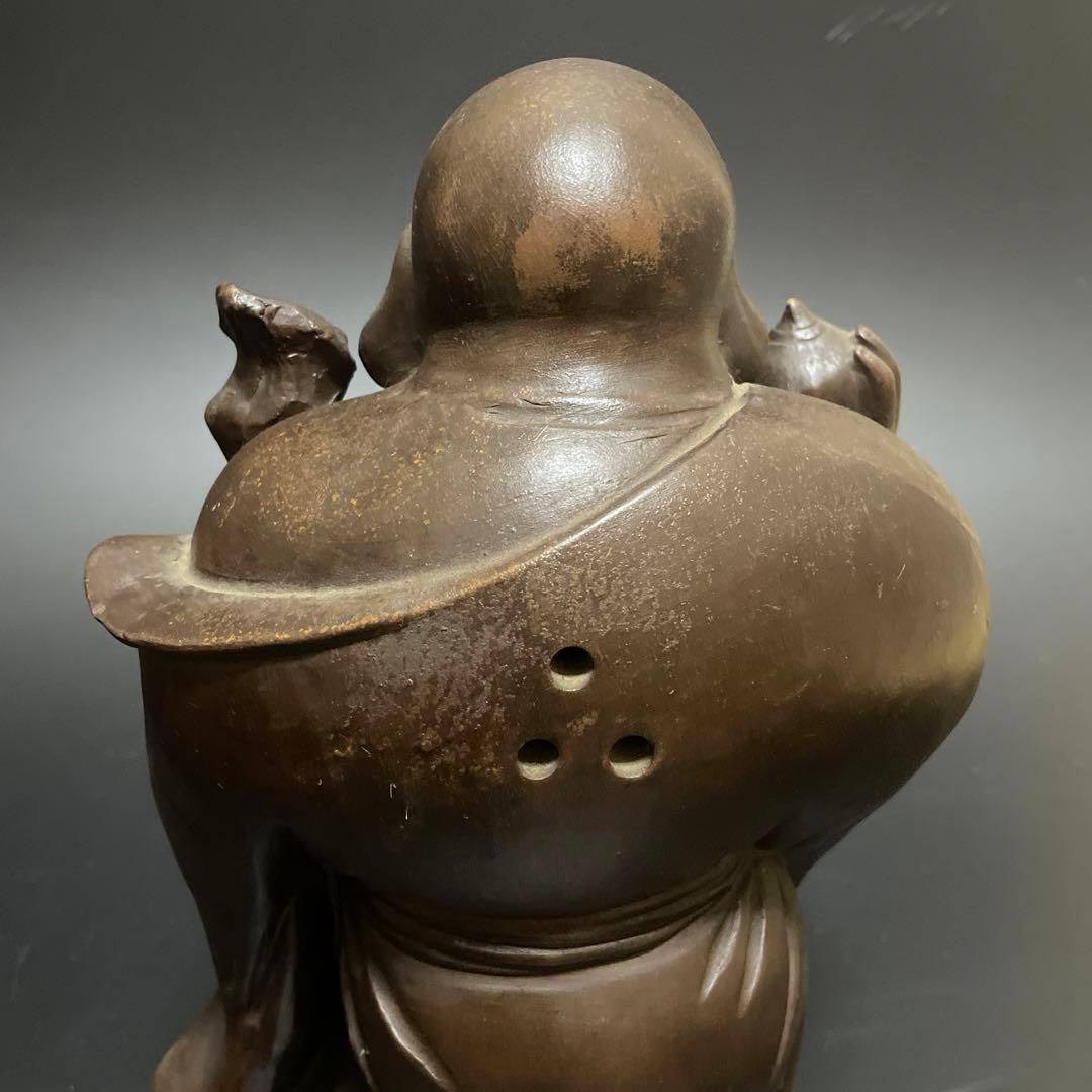 時代物　備前焼　特大　布袋様　友敬作　七福神