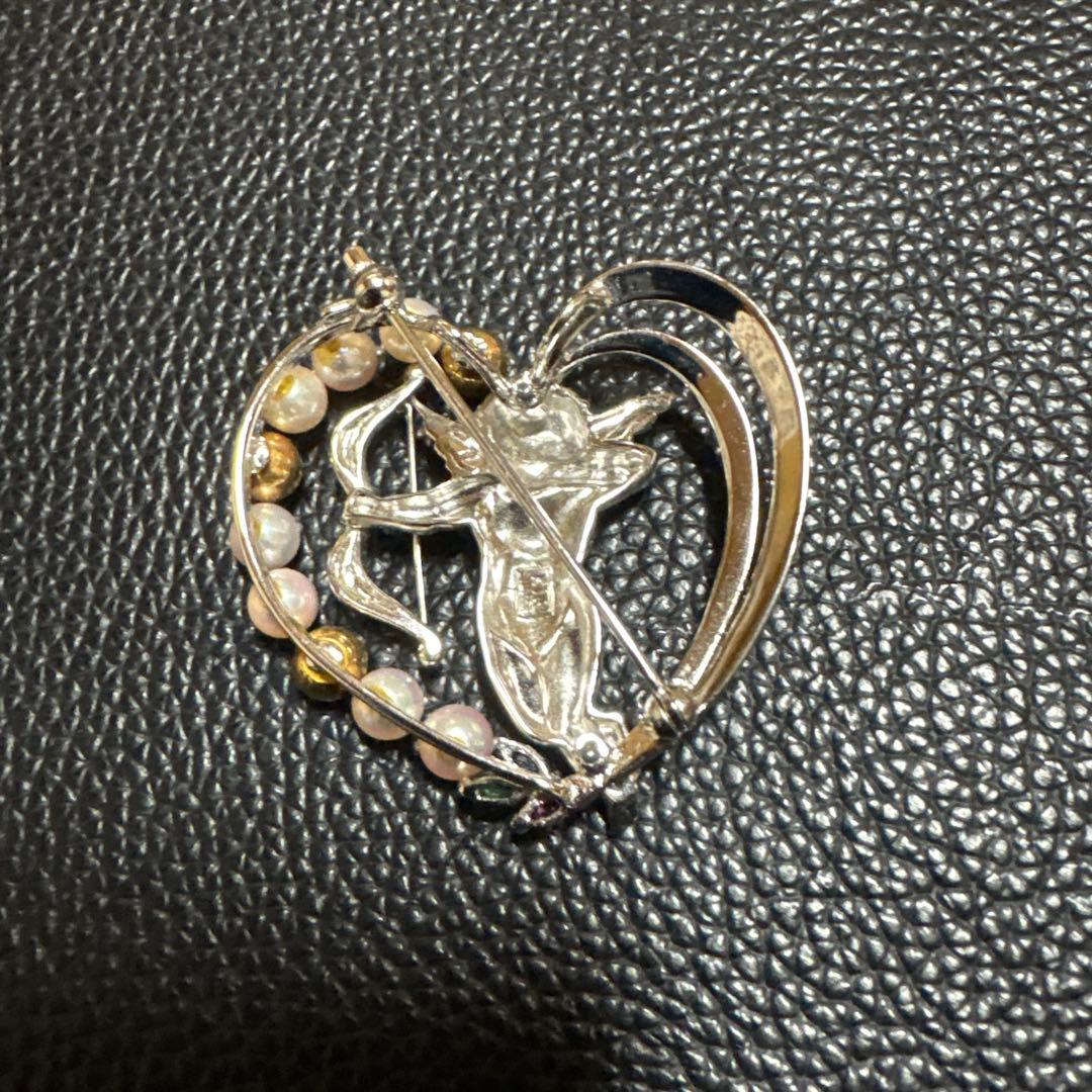 ブローチ 天使 デザインSILVER k18