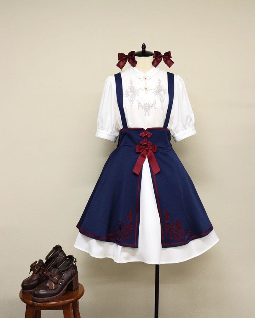 新品タグ付き Oriental Tiles チャイナブラウス スカート