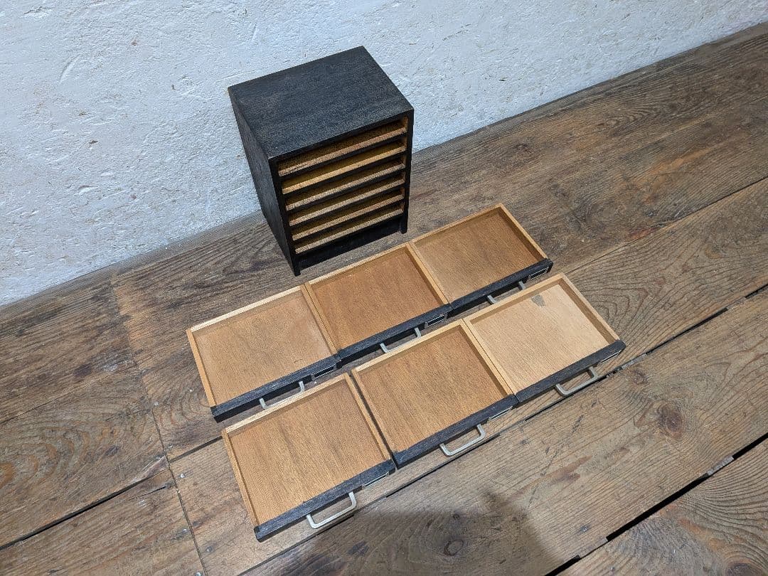 1114 ビンテージ　収納6杯　小引き出し　小物入れ　工業系　ケース　レトロ