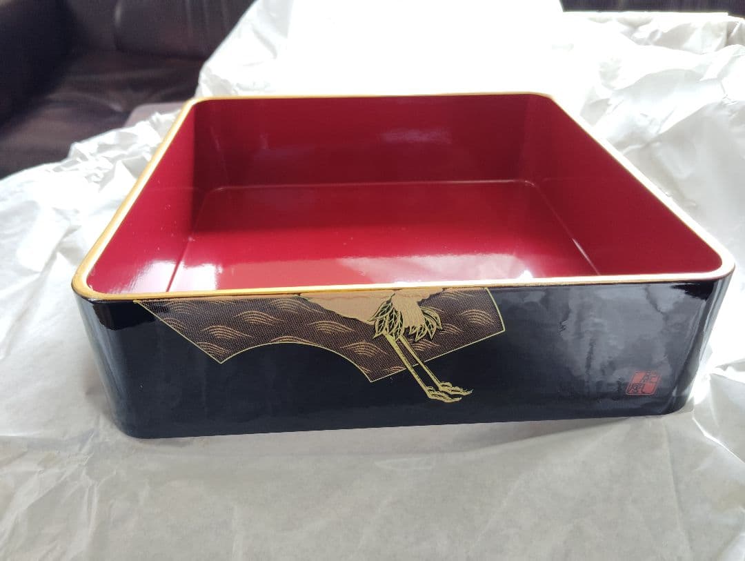 漆器 重箱 三段（鶴）No.2