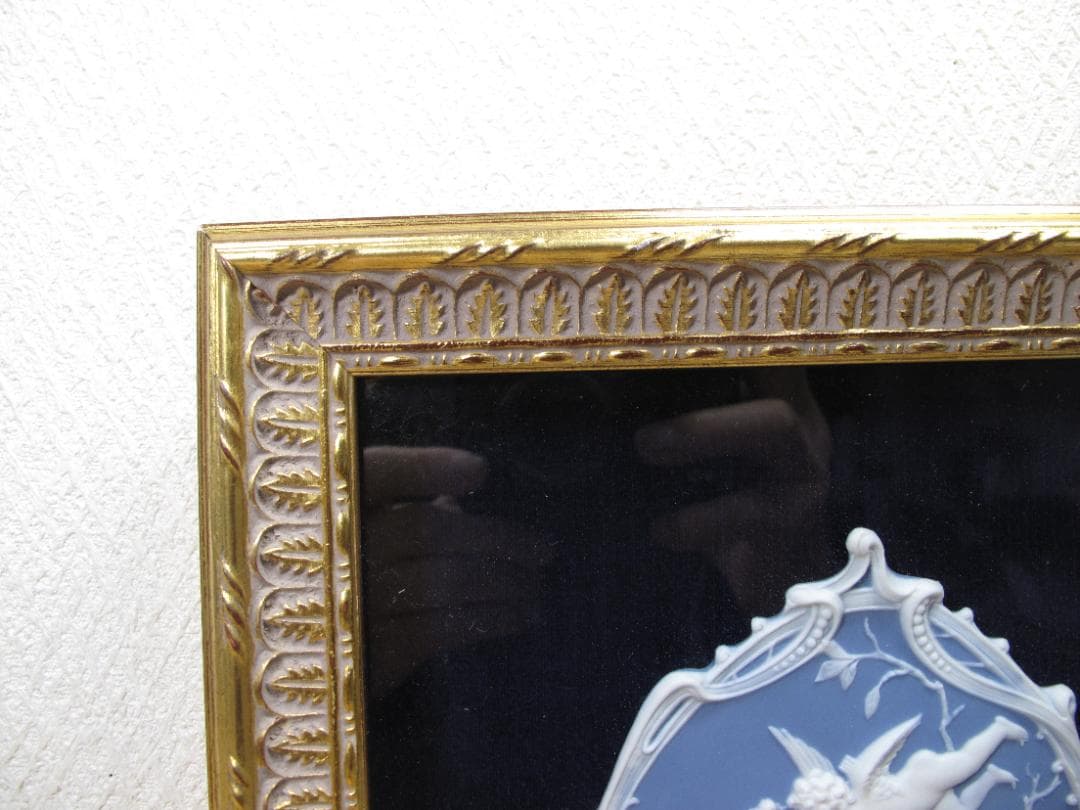 陶板画 カメオ 天使と美女 細密細工