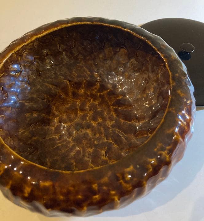 大樋焼の手捻りの妙！水差し又は菓子鉢 金沢大樋焼 美術品