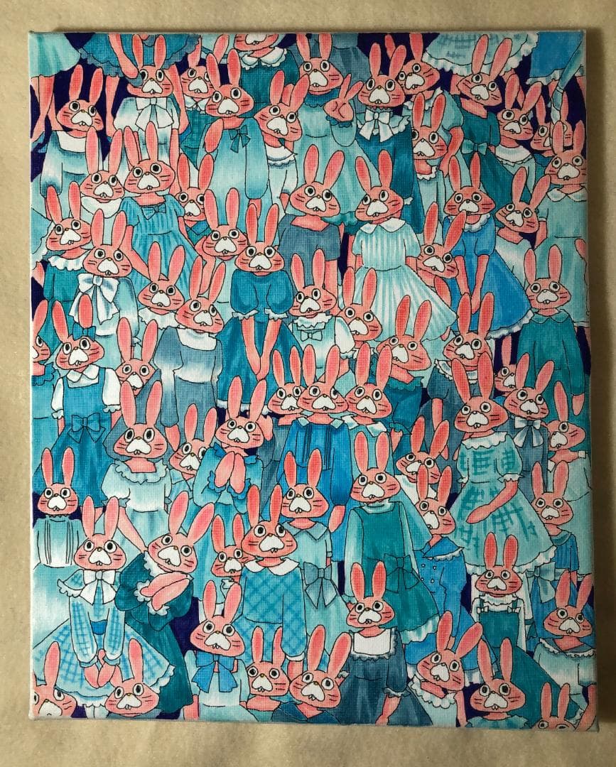 うさぎのみみちゃん　集合　原画（大）ポストカード5枚付き