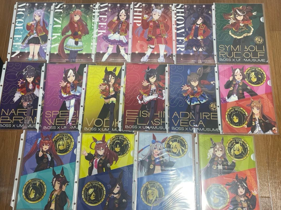 BOSS ボス ウマ娘 34枚 クリアファイル ファイル付き まとめ売り