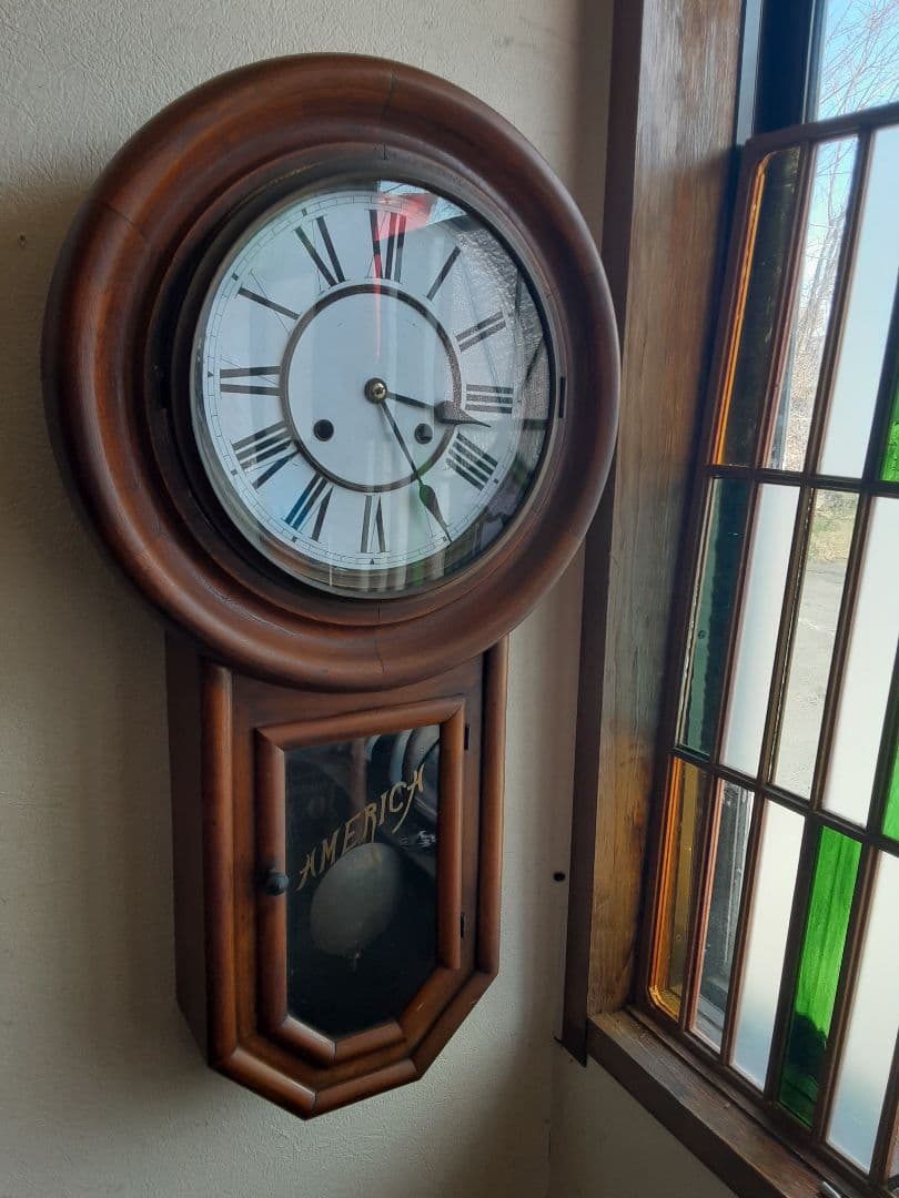 大きな古時計、USAアンソニア柱時計、調整済み、動作品