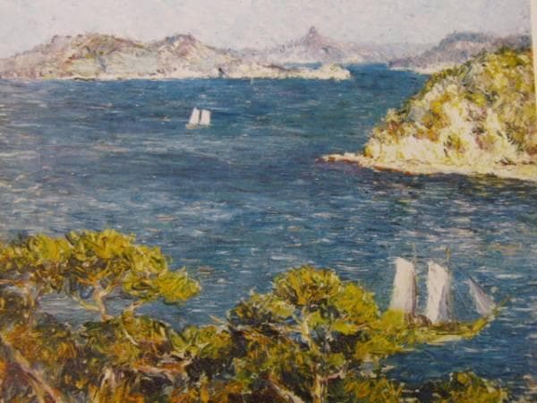 児島虎次郎、【瀬戸内風景】、希少な額装用画集より、新品額装付、状態良好