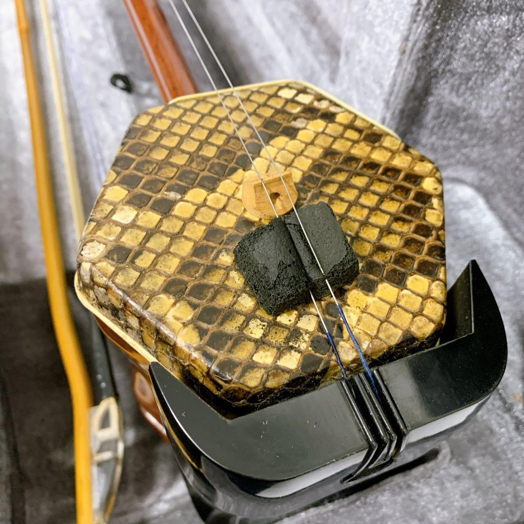 二胡 DUNHUANG 敦煌牌 上海民族楽器 ソフトケース 弓 本革 蛇皮