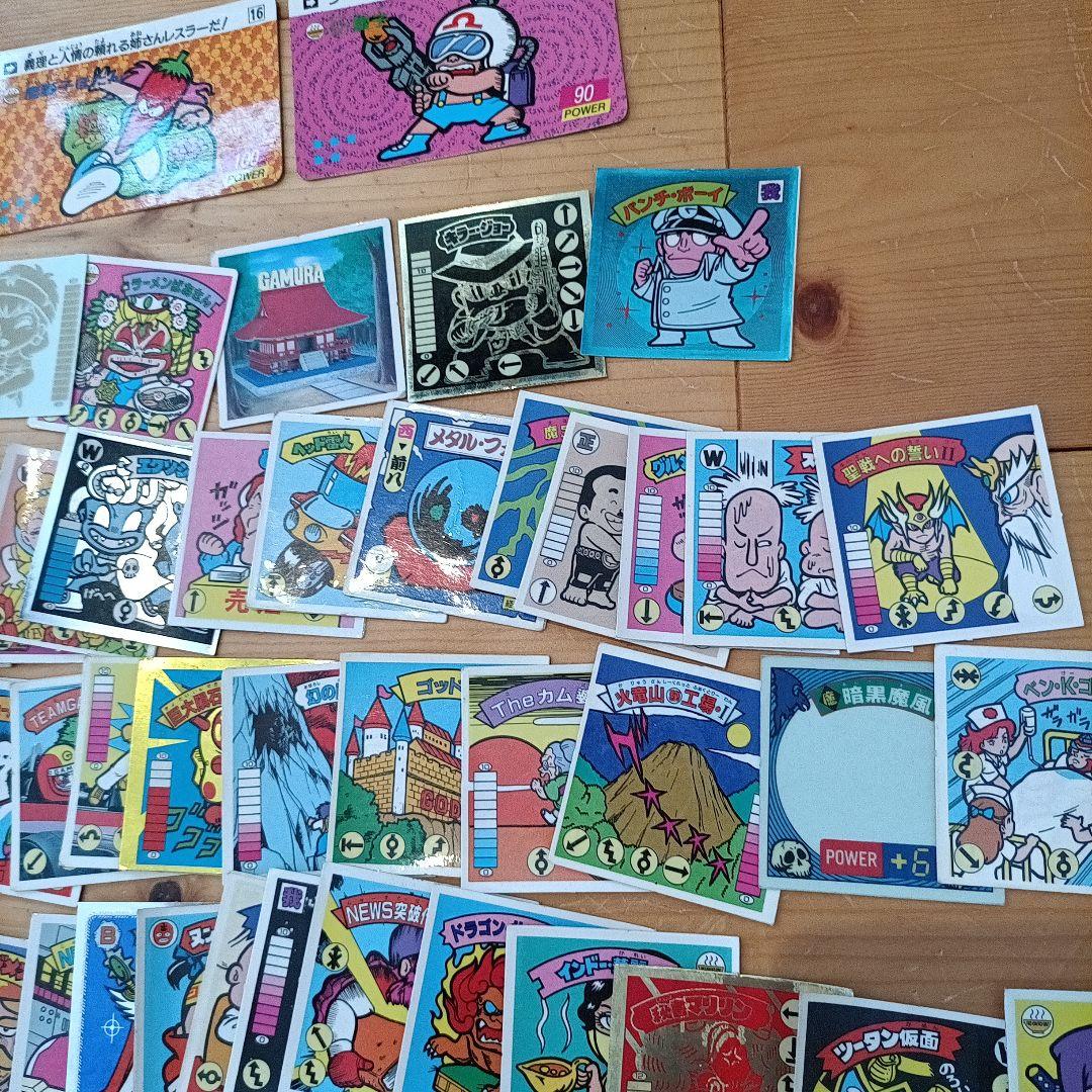 ガムラツイスト、らーめんばぁ　約125枚ジャンク＋カード3枚セット　ビックリマン