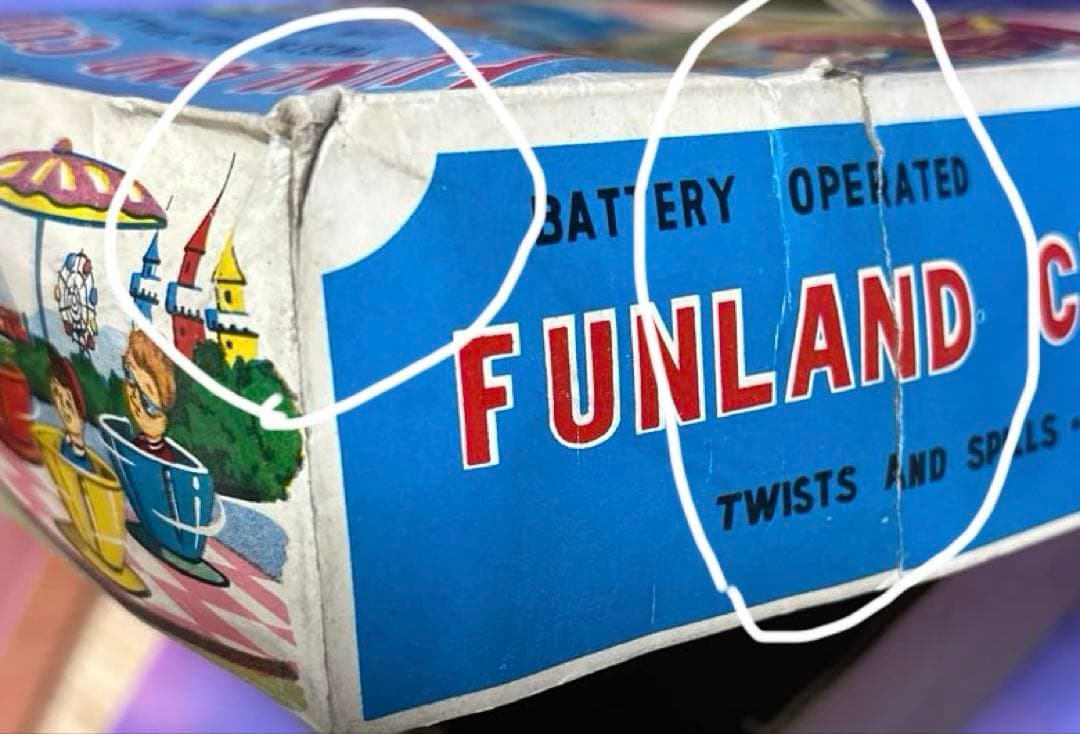 珍品 希少 1960年代製 ファンランドカップライド ブリキ製 日本製 箱付き