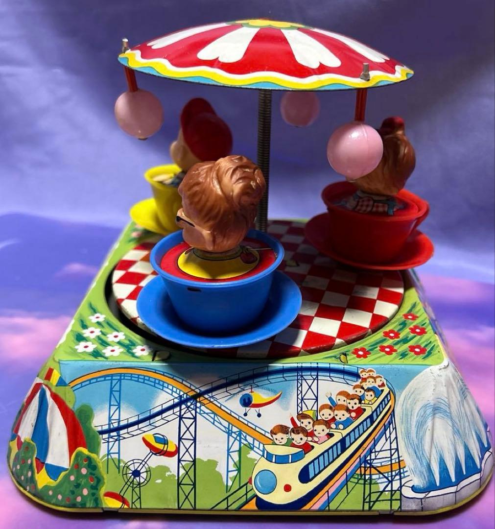 珍品 希少 1960年代製 ファンランドカップライド ブリキ製 日本製 箱付き