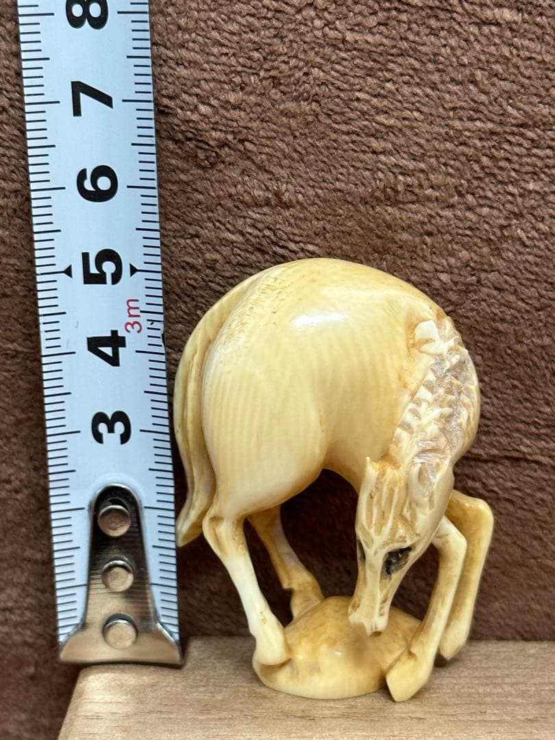 根付　 昭和レトロ　人物彫刻　印籠　提げ物 時代物　天然素材　骨董　在銘箱付き