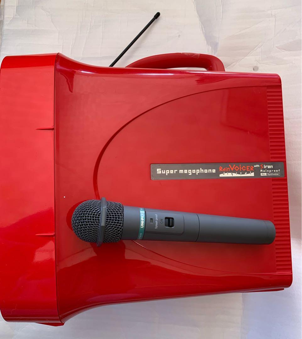 【中古美品】 ワイヤレスマイク付きメガホン選挙演説・防災、地域行事等に最適