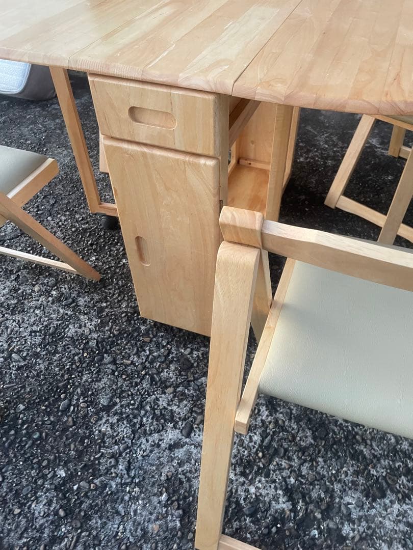 ダイニング　5点セット　折りたたみ式