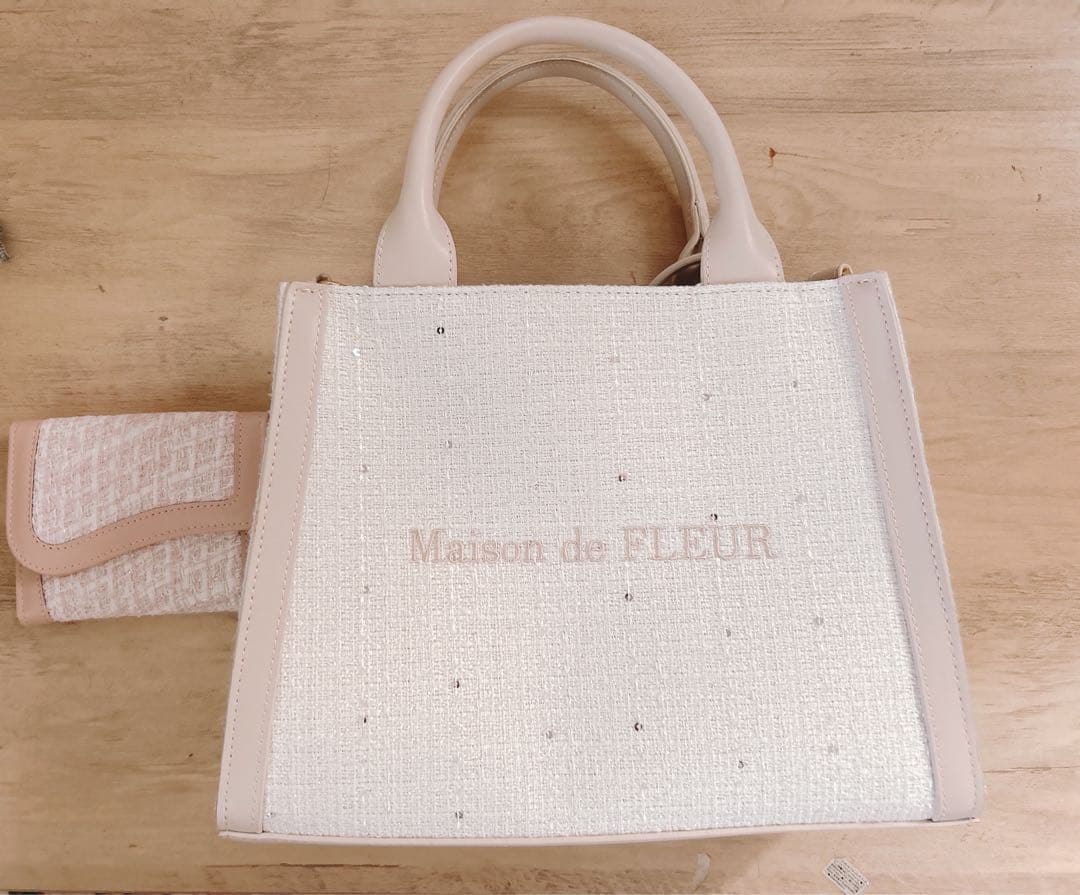 Maison de FLEURU ツイード トートバッグノーブランドお財布付き
