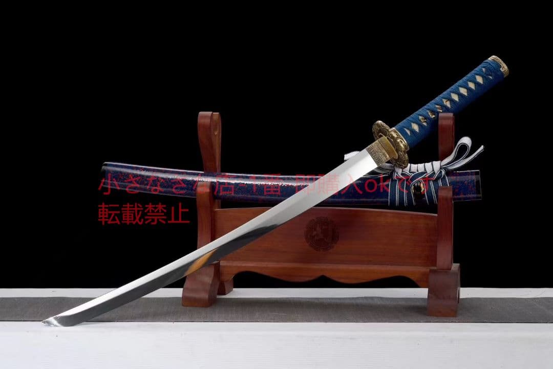 20寸高輝度鏡面前衛鋼『幽藍鏡面脇差』古兵器 武具 刀装具 日本刀 模造刀 居合