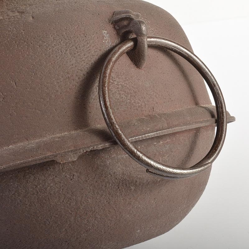 茶道具　鋳師　吉田和正造　唐銅　朝鮮風炉　鉄釜添　共箱　M　6072C