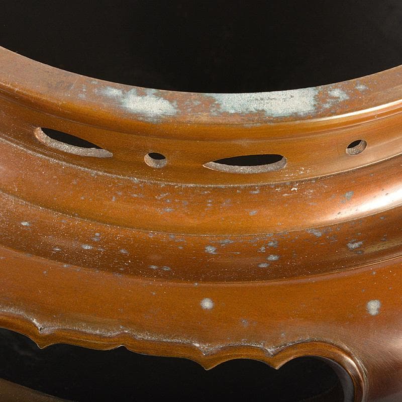 茶道具　鋳師　吉田和正造　唐銅　朝鮮風炉　鉄釜添　共箱　M　6072C