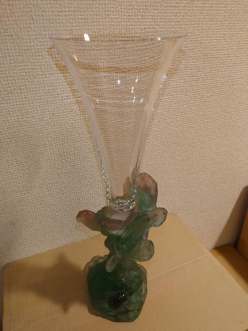 Daum France　ドームフランス　クリスタル　ガラス　昆虫　フラワー　花瓶