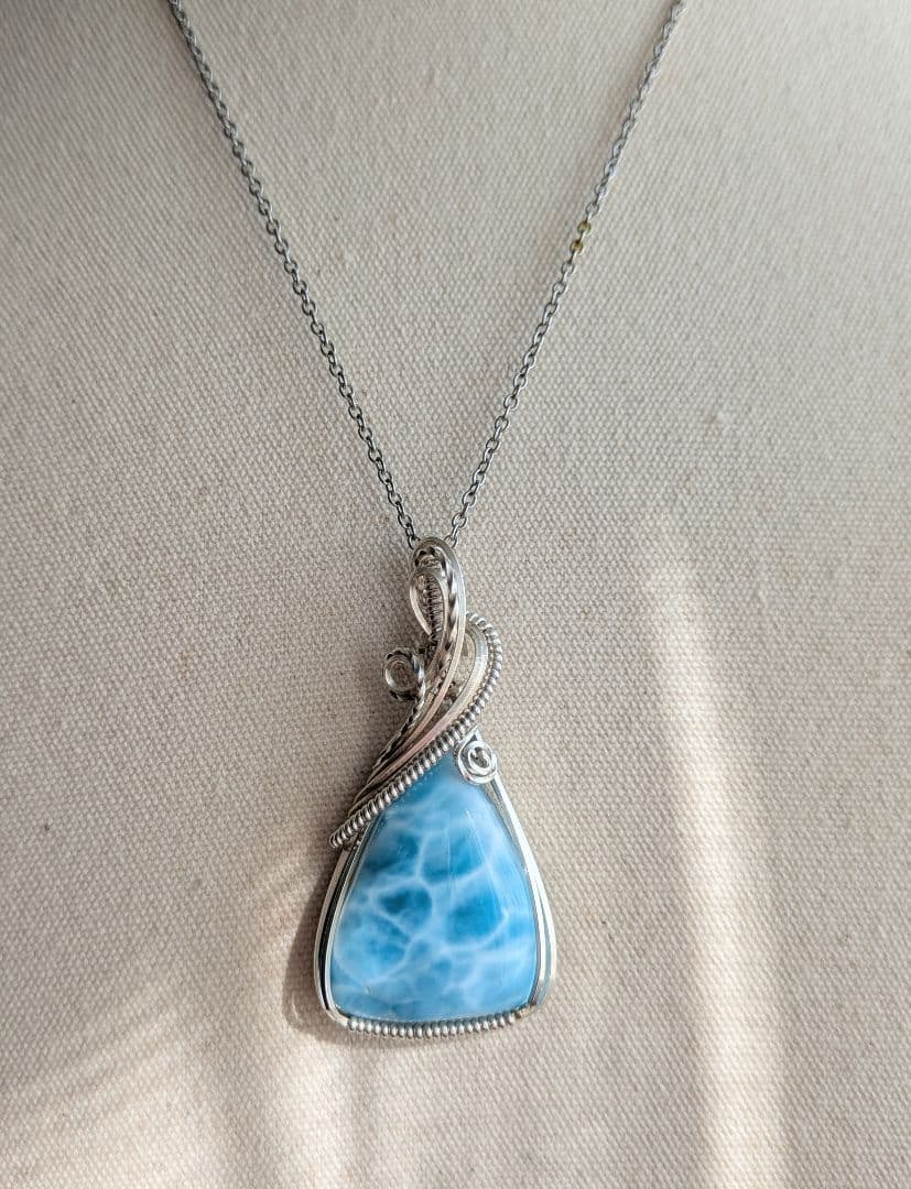 【専用】Silver925ラリマー❅ワイヤーアートペンダントトップ☆