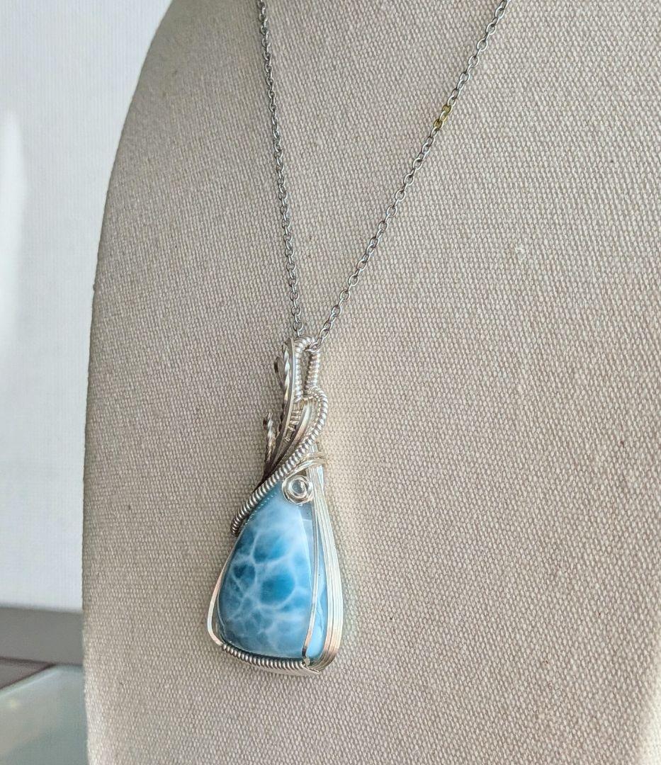 【専用】Silver925ラリマー❅ワイヤーアートペンダントトップ☆