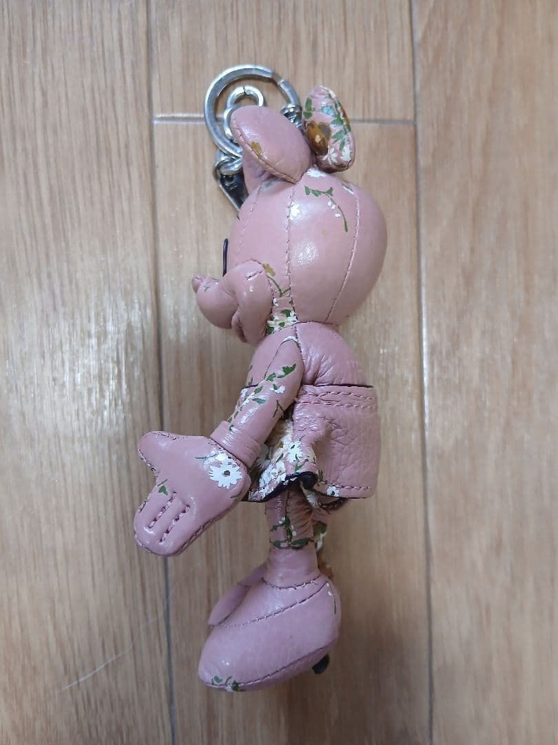 【未使用】COACH　ミニーマウスキーホルダーピンク