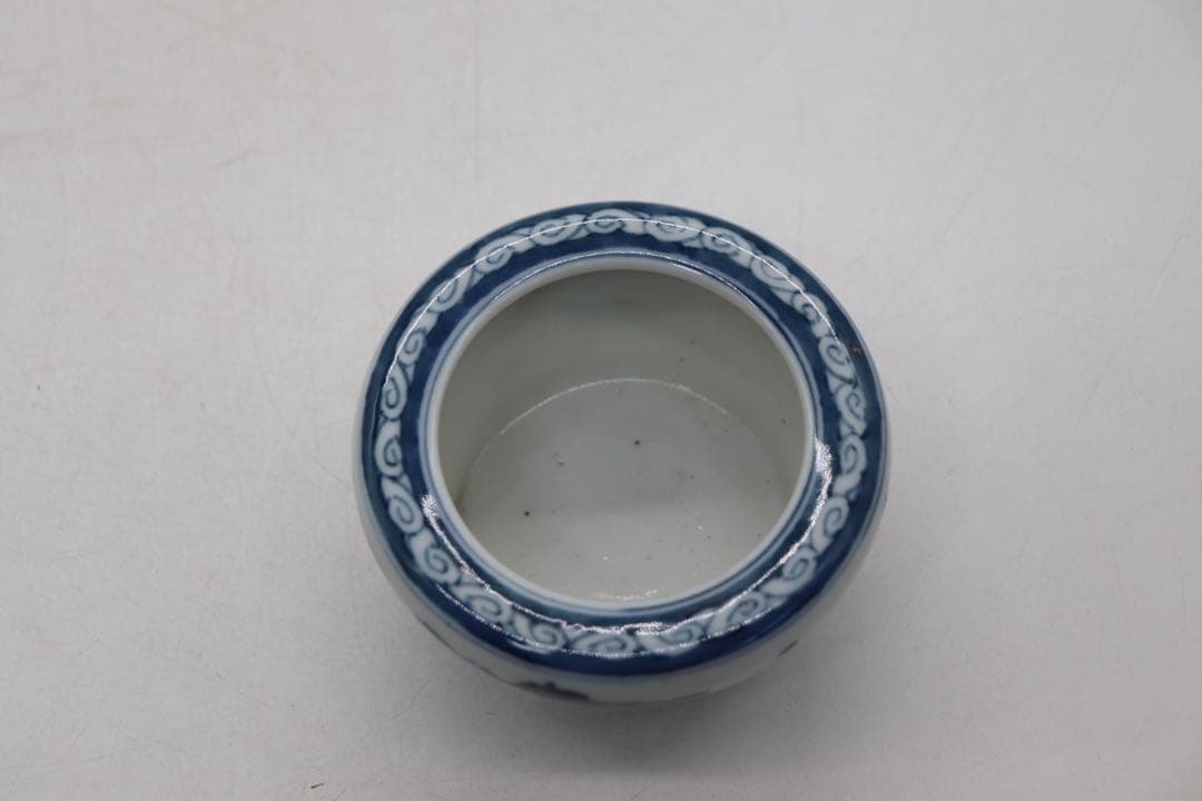 染付　水滴　山水紋　大明成化年製銘　送料込み250118