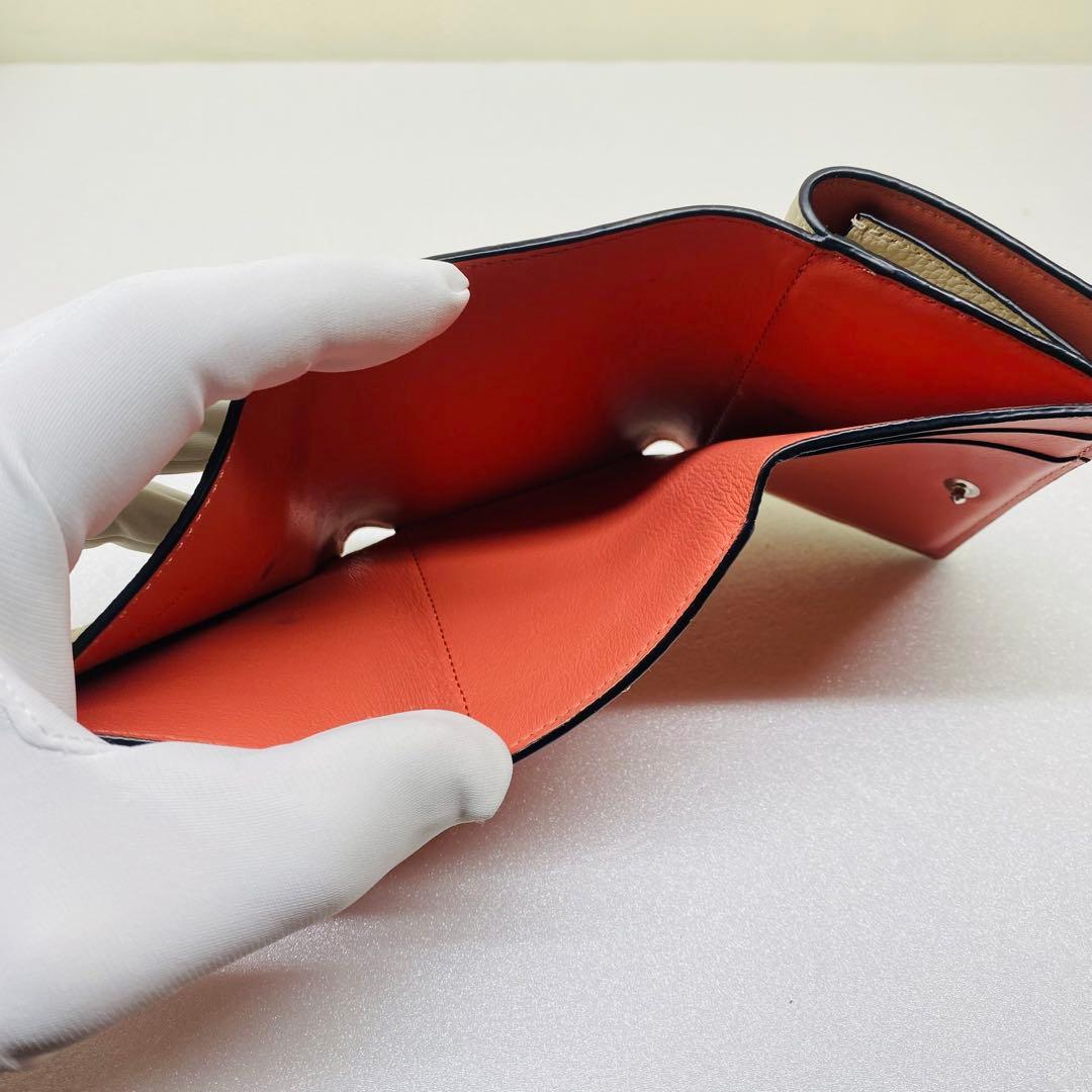 LOEWE ロエベ 三つ折り財布 コンパクトジップウォレット　バイカラー