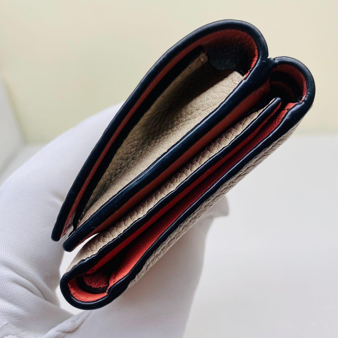 LOEWE ロエベ 三つ折り財布 コンパクトジップウォレット　バイカラー